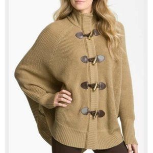 Michael Kors Poncho Cape Cardigan Sweater with zipper & toggles size Medium